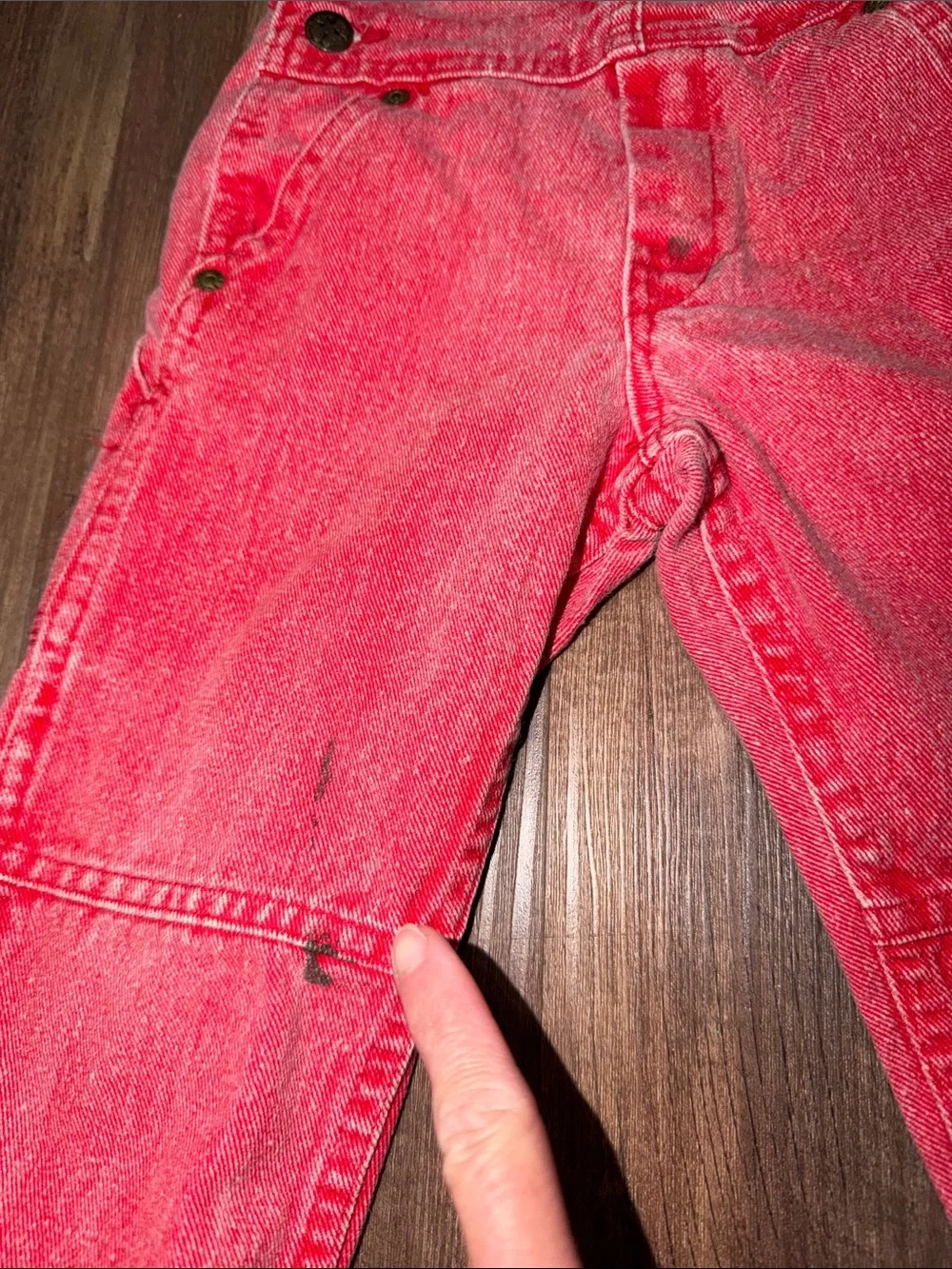 OshKosh B'Gosh Vestbak Genuine Article Red Denim Overalls Bibs Size 2t